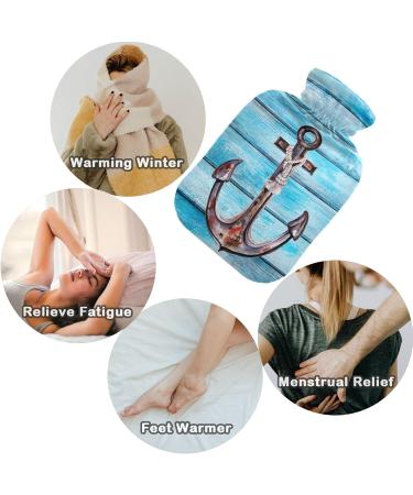 NAANLE Watercolor Heat Bottle - 2L Wooden Hot Water Bottle with Anchor for Pain Relief & Therapy | Large Warm-Up Bag for Bed Hands & Feet - Buy Online on GoSupps.com