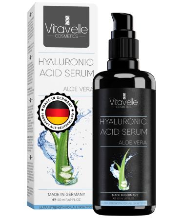 Vitavelle Hydrating Hyaluronic Acid Serum for Face - Aloe Vera Hydrating Serum for Face & Anti Aging Moisturizer for a Smooth  Soft  Even Look - Hydrating Serum & Skin Care Moisturizer