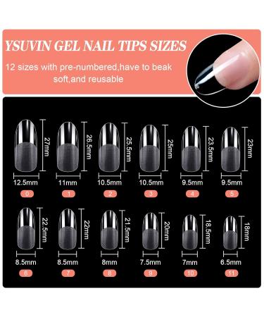 Ysuvin 240pcs Transparent Nail Tips - Medium Oval Soft Gel Full Cover for Technicians & Salons - Buy Online on GoSupps.com
