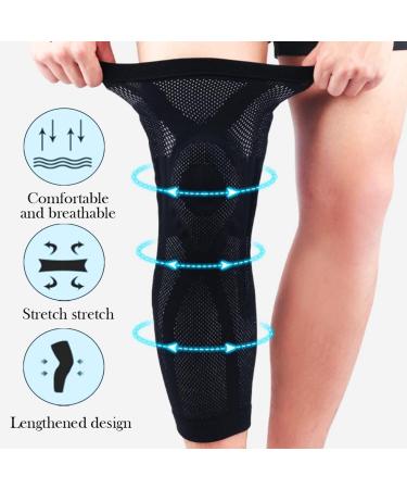 High-Performance Knee Compression Sleeve with Patella Gel Pad & Stabilizers - Men's & Women's Support for Running Gym Arthritis & Recovery - Black Medium - Buy Online on GoSupps.com
