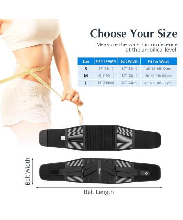 Utoo Back Brace for Low Back Pain with Removable Lumbar Pad Adjustable Women and Man Lumar Support Belt for Heavy Lifting Back Support Belt with 7 Stays to relief Sciatica Pain Herniated Disc Black-L - Buy Online on GoSupps.com