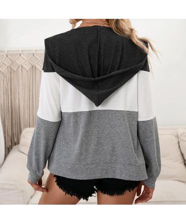 Women's Fall Color Block Zip-Front Hoodie - Small Gray - Buy Online on GoSupps.com