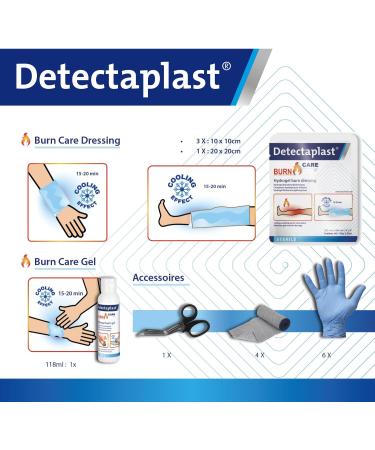 DetectaPlast Incineration Kit - Complete Burn Treatment Set with Sterile Hydrogel Compress Fire Ointment Bandages & Scissors - Perfect for Wound Care & Emergency Response - Buy Online on GoSupps.com