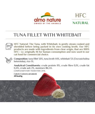 Buy Almo Nature HFC Natural Tuna Fillet - 24 Pack Wet Cat Food (55g x 24) | Premium Natural Tuna for Cats - International Shipping Available - Buy Online on GoSupps.com