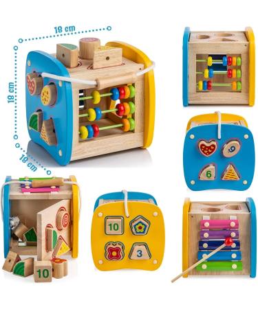 All Kids United Wooden Plug-In Cube Toy | Motor Skills & Design Recognition | Educational Puzzle Sorting for Enhanced Concentration - Buy Online on GoSupps.com