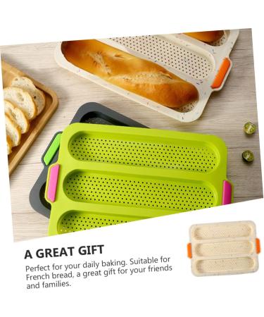 Alipis 1pc 3 Bread Silicone Mold Silicone Molds Hot Dog Molds French Bread Mould Cake Second Generation 34.5x24cm White - Buy Online on GoSupps.com