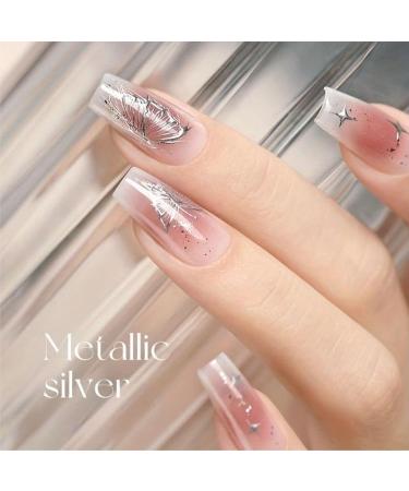 Metallic Painting Nail Gel - Mirror Silver Metallic Nail Polish Painting Drawing Gel Polish Nail Art - 3D Metal Painting Nail Polish - Metal Painting Gel - Super Glossy Soak off UV/LED Nail Gel - Buy Online on GoSupps.com