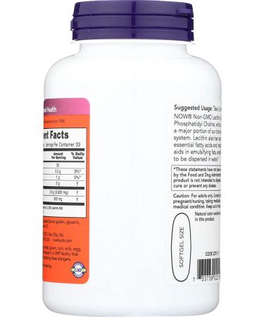 Now Foods Lecithin 19 Grain 1200 mg - 100 Softgels - Buy Online on GoSupps.com