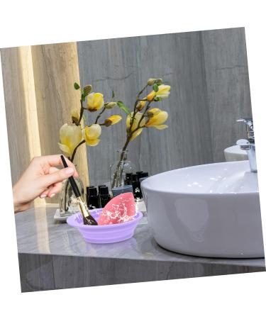 Housoutil Cleaning Pad Silicon Brush Cleaner Cosmetics Brush Scrubber Makeup Cleaning Mat Cosmetic Brush Cleaner Pad Makeup Scrubber Bowl Silica Gel Purple Cleaning Brush Make up 14.5x11cm Purple - Buy Online on GoSupps.com