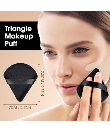 4 Pieces Soft Triangle Powder Puff - Velour Makeup Sponge for Loose Mineral Powder - Black Face Makeup Applicator - Buy Online on GoSupps.com