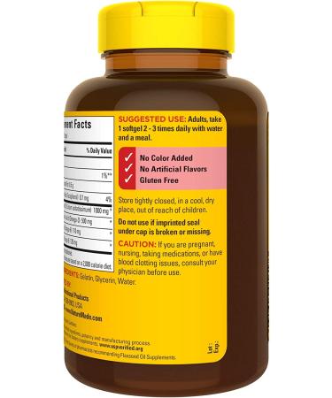 Nature Made Flaxseed Oil 1000mg Softgels - 100 Count | Heart Health Support - Buy Online on GoSupps.com