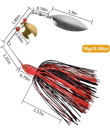6pcs Multicolor Bass Fishing Lures Spinnerbait Kit for Pike, Trout, and Salmon - Hard Metal Buzzbait Spinner Baits Jigs - Buy Online on GoSupps.com