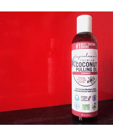 Coconut Oil Pulling Mouthwash - 100% Pure & Natural Non-GMO Ayurvedic with Refreshing Cinnamon | Best for Teeth & Gums - Buy Online on GoSupps.com