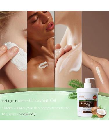 Luvee coconut Oil Lotion 550ml Coconut Body Cream with Retinol & Vitamin E Coconut Oil for Face Body & Hands Anti Aging Firming Intense Hydration For Dry & Dull Skin - Buy Online on GoSupps.com