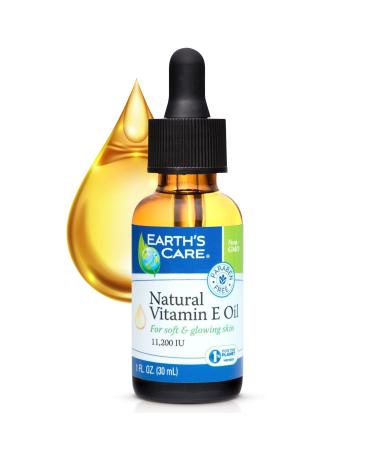 Earth's Care Natural Vitamin E Oil - 100% Natural Vitamin E Oil for Skin and Hair - 1 Fl OZ