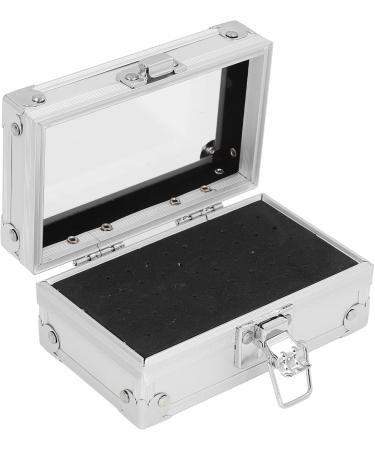 Nail Drill Bits Storage Box Durable Nail Drill Holder Multi-Hole Transparent Flip Cover Dustproof Dripproof Lock Design For Salon (Silver) - Buy Online on GoSupps.com