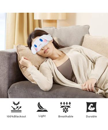 Cartoon Plush Sleep Eye Mask - 100% Blackout Night Blindfold for Women (White) - Buy Online on GoSupps.com