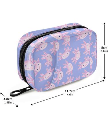 Pfrewn 7-Day Cartoon Axolotl Pill Organizer Case - Portable Weekly Vitamin & Supplement Holder with Zipper - Buy Online on GoSupps.com