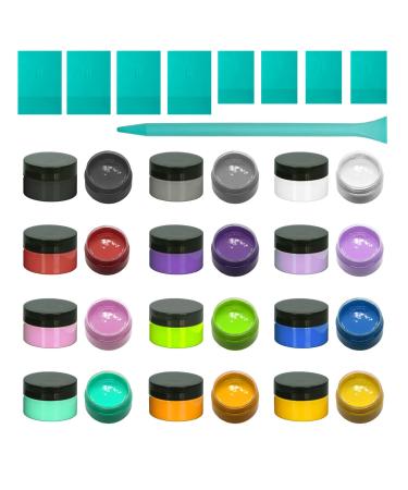 BOOLOOEN Chalk Paint Paste Screen Printing Ink, Mini Scraper and Rubber Paint Stirrer, Reusable Adhesive Paste Blackboard Paint for Mesh Transfer Furniture DIY Home Decor 12 colors Jars Chalk Paste With 9 Pcs Tool