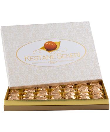 KAFKAS Chestnut Candy Fantasy 32 Pcs 1000 gr. Premium Candied Chestnut Gift Box, Chistmas Holiday Him & Her Cookie Gifts, Thanksgiving Birthday Get Well Idea