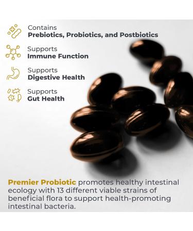 Premier Research Labs Premier Probiotic - Pre Pro Post Biotics for Women & Men Quad Biotic Quadbiotic Prebiotics Probiotics Postbiotics & Phytobiotics - 30 Vegetarian Softgel Capsules - Buy Online on GoSupps.com