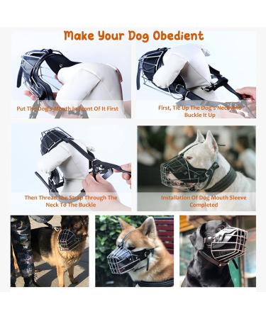 Buy Petcute XXL Black Metal Dog Muzzle | Durable & Safe Muzzle for Barking Biting & Eating - International Shipping Available - Buy Online on GoSupps.com