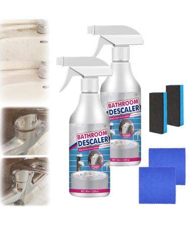 Reshline Stubborn Stains Cleaner 60ml/2.02fl.Oz Bathroom Descaler Stubborn Stains Cleaner Reshline Bathroom Descaler Acsart Bathroom Descaler Spray for Bathtub Sink Tiles (2pcs)