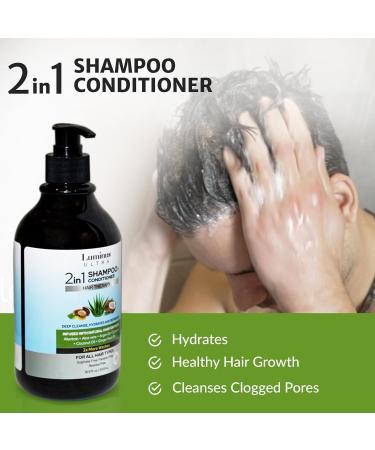Buy 2 in 1 Shampoo and Conditioner - Clarifying Natural Formula Sulfate Free for Men & Women | 16.9 FL Oz - International Shipping Available - Buy Online on GoSupps.com