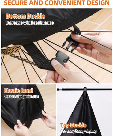 Premium Ohuhu Bicycle Garage - Waterproof 210T Nylon Bike Cover | High-Quality Tarpaulin 200x110x70 cm | Durable Black Protective Storage - Buy Online on GoSupps.com