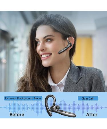 2023 Bluetooth Headset Wireless Earpiece | Clear Call with 2 ENC Microphone | 80Hrs Playtime | Hands-Free Earbuds for Driving/Business | IOS/Android Compatible | Black - Buy Online on GoSupps.com