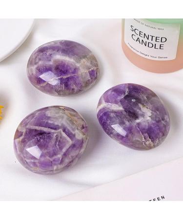 Crystal Stone - Amethyst Palm Stones Crystal for Massage Large Palm Stone Crystals Natural Gemstones Polished Energy Crystal Stone for Stress Relief Meditation - Buy Online on GoSupps.com