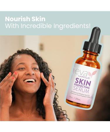 Eva Naturals Skin Perfecting Serum - Aloe, Sandalwood, MSM, Peptides, Rose Hip Seed Oil - 1 oz - Rejuvenates, Stimulates Collagen, Reduces Wrinkles, Hydrates, Balances Oil - Buy Online on GoSupps.com