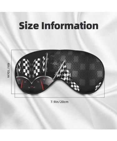 Checkered Flag Racing Eye Mask - Soft & Adjustable | Unisex Black Sleep Mask for Ultimate Comfort - Buy Online on GoSupps.com