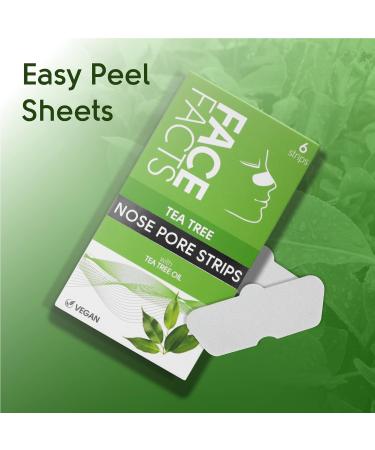 Face Facts Tea Tree Nose Pore Strips - Eliminate Blackheads with 6 Strips, Draws Out Impurities and Oils for Clear Skin - Buy Online on GoSupps.com