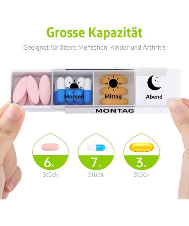 Weekly Pill Organizer Box Opret 7-Day Medication Organizer for AM/PM Doses Ideal for Supplements & Tablets Compact & White - Buy Online on GoSupps.com