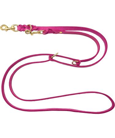 Buy Adjustable Pink Dog Liner - Fat Leather & Brass | 2.80m x 15mm for Small & Large Dogs - Durable & Stylish - Buy Online on GoSupps.com