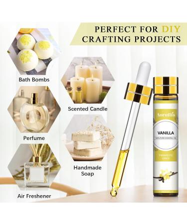 Aoruilia 10ml Vanilla Essential Oil 100% Pure Natural Vanilla Oil Diffuser Oils for Home Fragrance Aromatherapy Relax Bath Yoga Skin Care Soap & Candle Making Vanilla 10 ml (Pack of 1) - Buy Online on GoSupps.com
