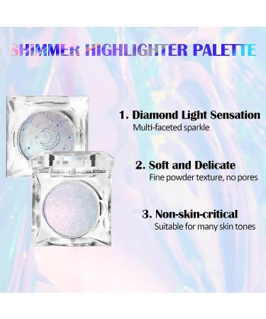 Jutqut Purple Pink Shimmer Glitter Highlighter - Silver Face Illuminator for Makeup Contour - Diamond Sparkly Highlighter for Face, Body & Cheeks - Buy Online on GoSupps.com