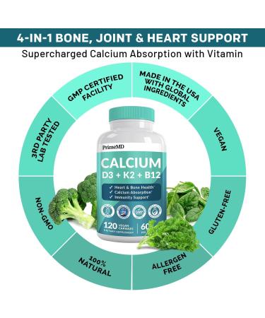 PrimeMD 4-in-1 Calcium Supplements for Women & Men or Heart Bone & Body Defenses (120 ct) & 28-in-1 Quercetin with Bromelain Supplement - Quercetin 500mg Capsules for Immune Defense Support (120 ct) - Buy Online on GoSupps.com