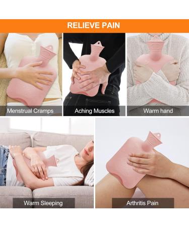 Dibikou Hot Water Bottle with Belt Waist Cover - Pink Heart Design for Neck, Shoulders, Back, Legs & Waist Warmth - Buy Online on GoSupps.com