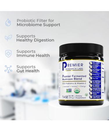 Premier Research Labs Premier Fermented Mushroom Blend - Reishi Mushroom Powder Mushroom Extract for Drinks Coffee Mushroom Complex with Turkey Tail Cordyceps for Immune & Gut Health - 7.4 oz - Buy Online on GoSupps.com