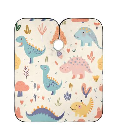 Kigai Cartoon Dinosaur Barber Cape Professional Salon Hair Cutting Cape with Adjustable Snap Closure Waterproof Hairdressing Cape Haircut Cape for Men Women