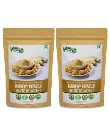 Organic Zing Jaggery Powder | 100% Unadultered Jaggery Powder | Natural and Naturally Grown | Jaggery Powder For Tea | Product of India - 227 gm (8 oz) Pack of 2 227 g (Pack of 2)