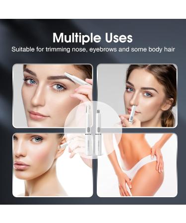TOUCHBeauty 2-in-1 Precision Electric Hair Remover for Eyebrows, Nose, Ears - Painless Hair Removal for Face, Chin, Lips, Neck, Bikini-line, Armpits - White - Buy Online on GoSupps.com