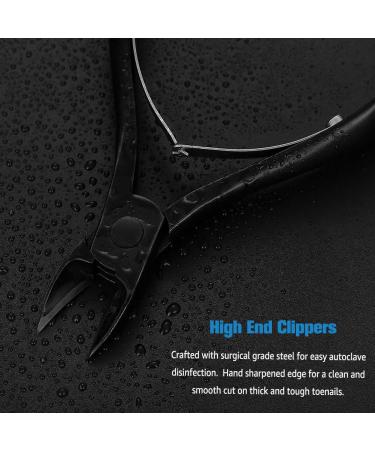 FERYES Large Handle Toenail Clippers for Thick Fungal or Ingrown Toenails - Podiatrist Recommended 4R13 Stainless Steel Cutters - BLACK - Buy Online on GoSupps.com