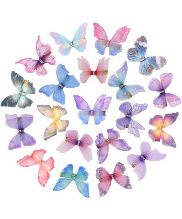 20 Pieces Moving Butterfly Hair Clips  Small Realistic Colorful 90s Hair Accessories for Women and Girls -Blue&Pink&Purple 20Pcs Butterfly Hair Clips