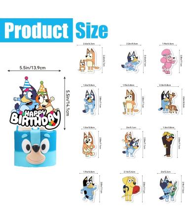 13PCS Blue Dog Cake Cupcake Topper Decorations Cartoon Dog Happy Birthday Party Supplies Kids's Birthday Cake Party Decorations Supplies for Boys Girls' Theme Parties - Buy Online on GoSupps.com