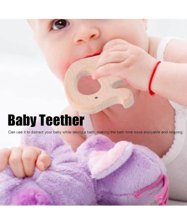 5pcs Baby Elephant Teething Toys | Beech Wood Pain Relief Rings | Modern DIY Necklace & Bracelet - Buy Online on GoSupps.com