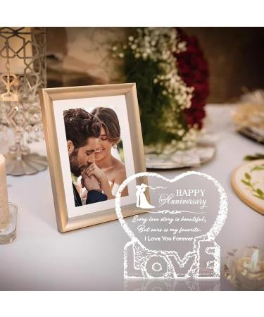 Romantic 3D Crystal Wedding Anniversary Gift for Her | Unique Gifts for Wife Husband Girlfriend & Boyfriend - Buy Online on GoSupps.com