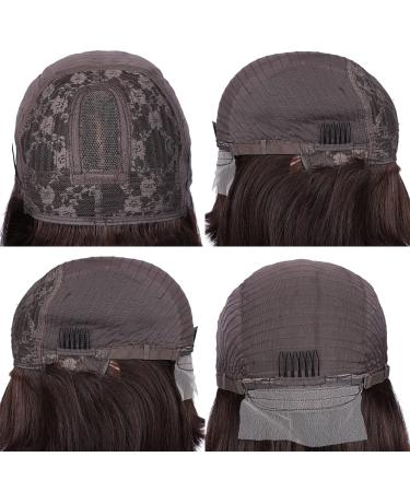 Chocolate Brown Bob Wig with Bangs for Black Women - 100% Brazilian Virgin Human Hair, 2x1 HD Lace, Glueless, 150% Density, 8 Inch Straight - Buy Online on GoSupps.com